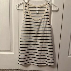 All in Motion Navy and White Striped Tank